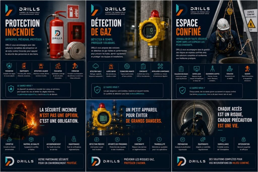 protection incendie - detection gaz - millieux confinés